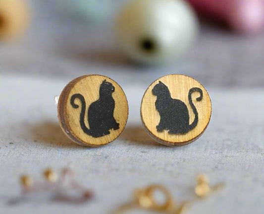 Cat Stud Earrings #3017