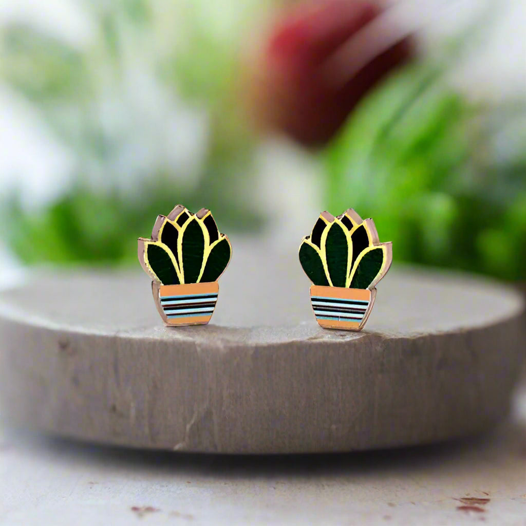 Succulent Plant Stud Earrings #3042