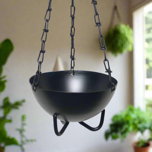 Hanging cauldron for burning smudging herbs and resins - Large