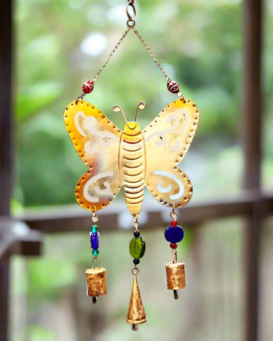 Butterfly Chime With Bells and Beads