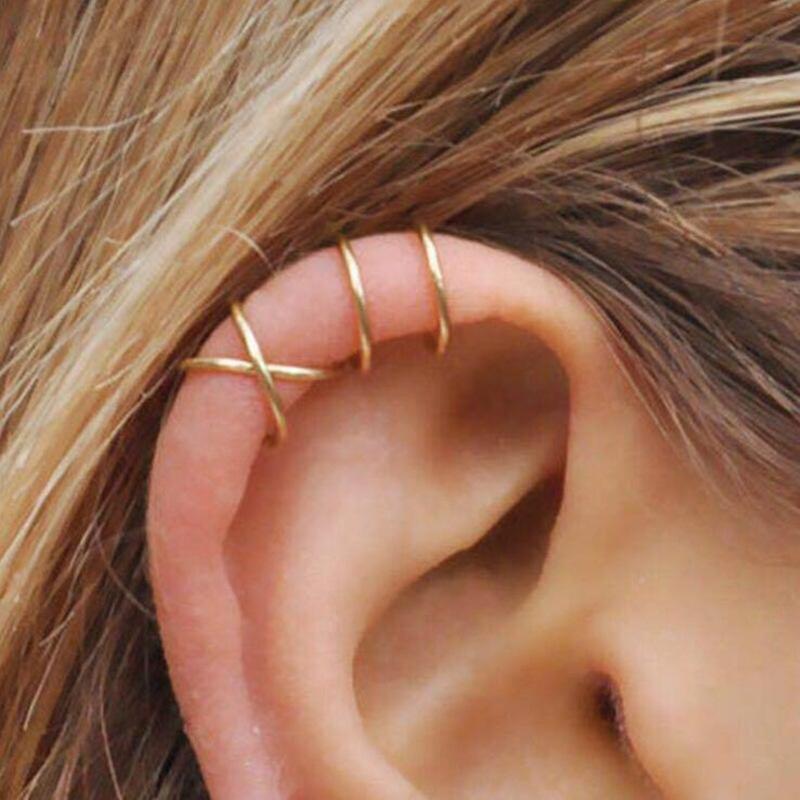 2 Piece Ear Cuff 18K Gold Plated Earring