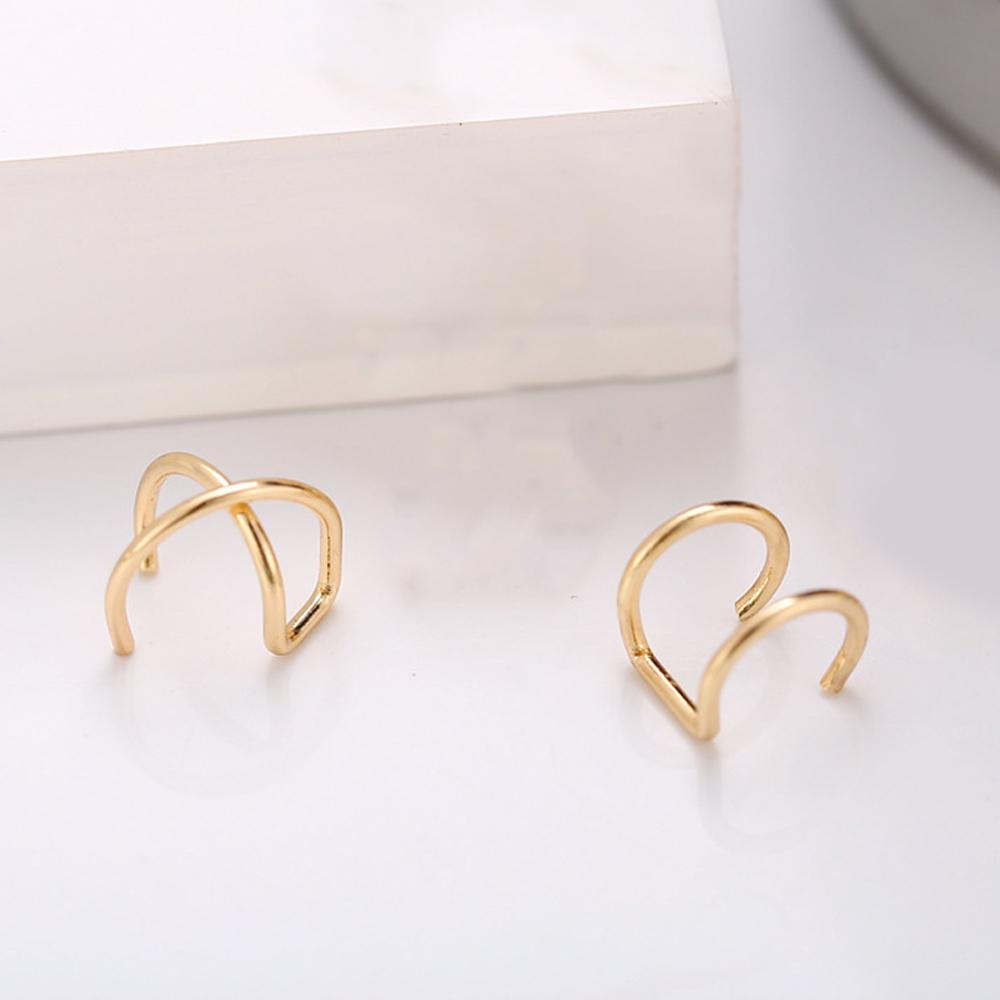 2 Piece Ear Cuff 18K Gold Plated Earring