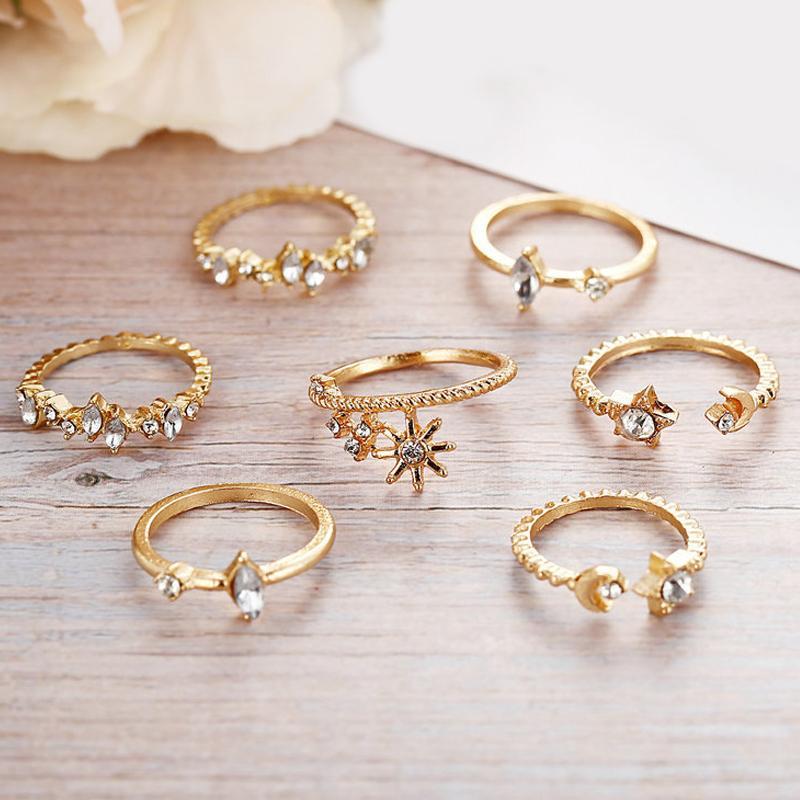 5 Piece Stars Ring Set