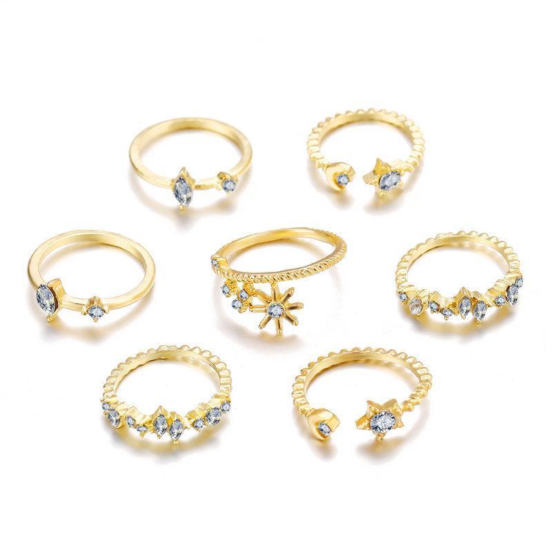 5 Piece Stars Ring Set