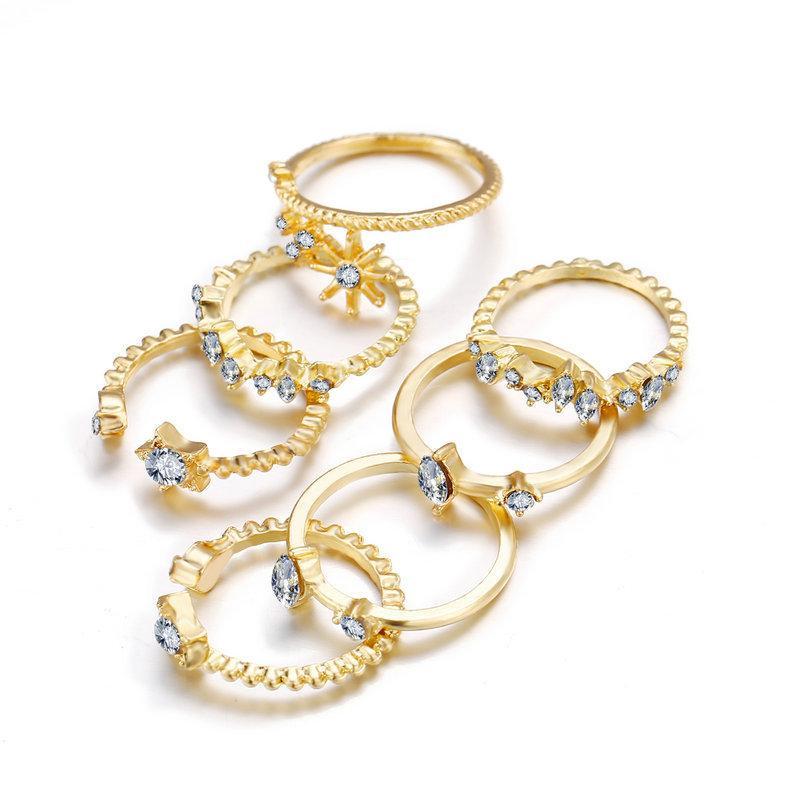 5 Piece Stars Ring Set