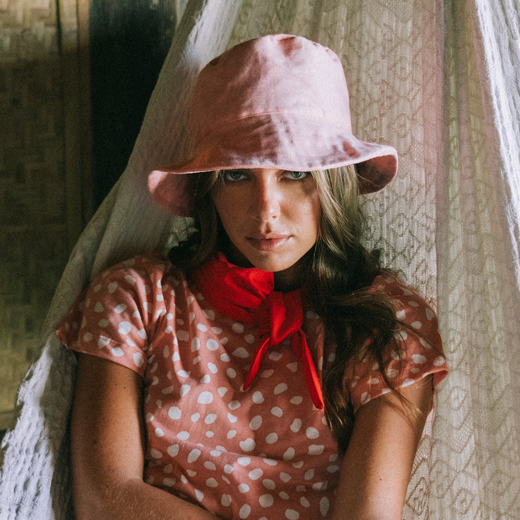 Pretty In Pink WATU Seaside Linen Bucket Hat